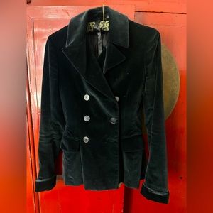 Ralph Lauren “Purple Label” fitted Black Velvet Blazer